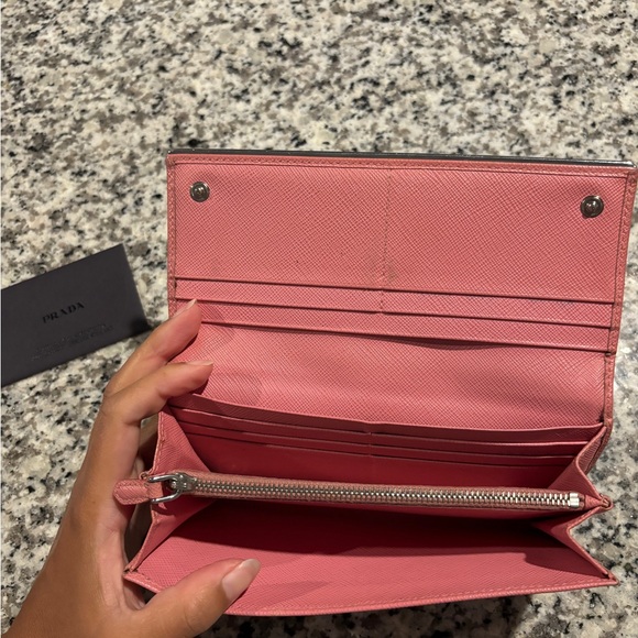 Prada Pink saffiano metal continential wallet - Picture 7 of 10